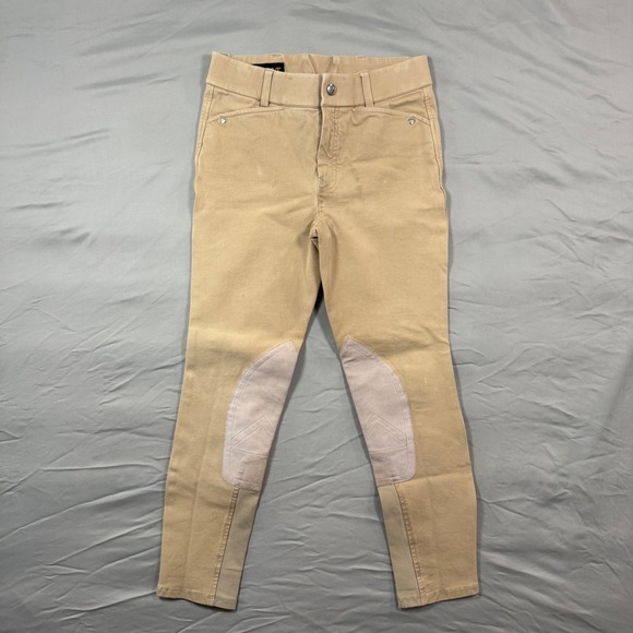 Ariat Other - Ariat Heritage Equestrian Riding Breeches Knee Patch Pants Tan Youth Sz 12